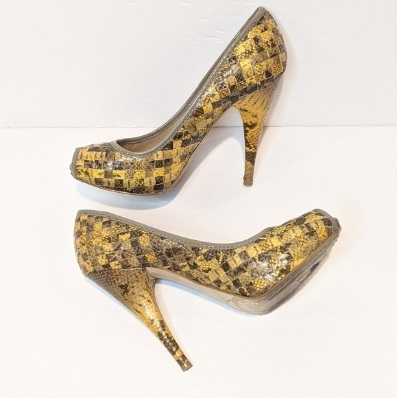 RACHEL Rachel Roy women’s patchwork peep toe heels sz 7 - Picture 5 of 10